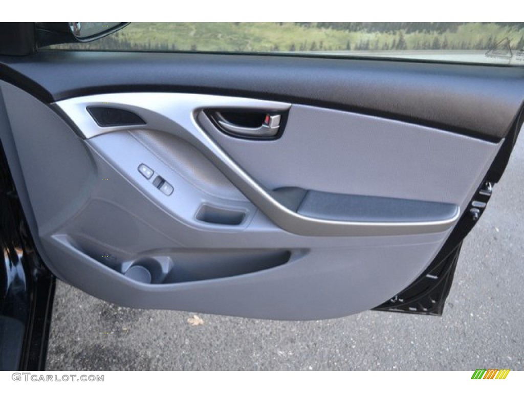 2012 Elantra Limited - Midnight Black / Gray photo #26