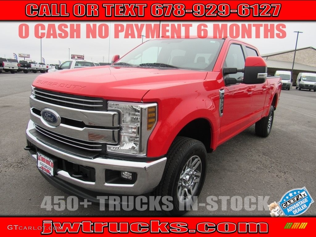 2018 F250 Super Duty Lariat Crew Cab 4x4 - Race Red / Black photo #1