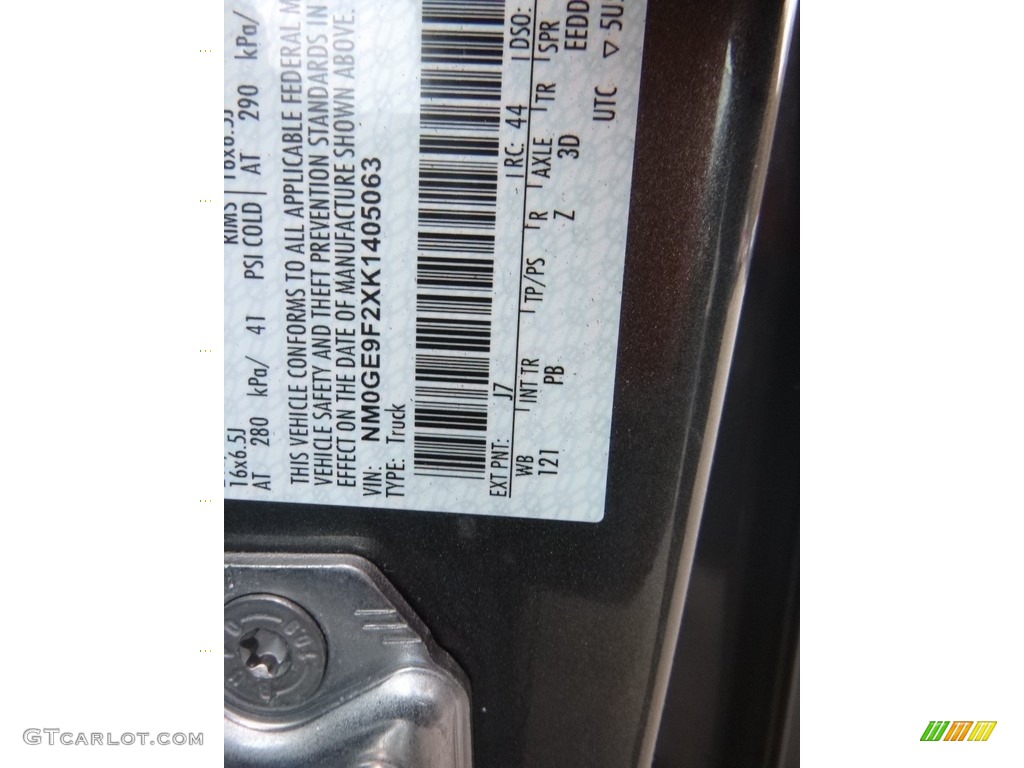 2019 Transit Connect Color Code J7 for Magnetic Metallic Photo #131144204