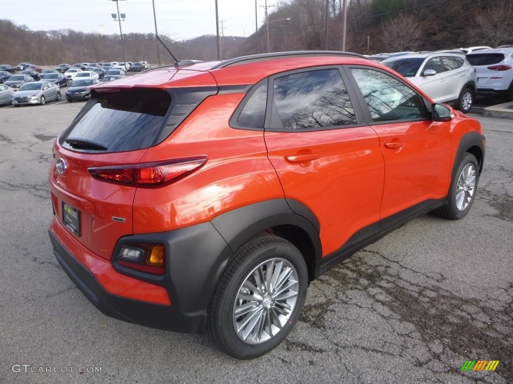 2019 Kona SEL AWD - Sunset Orange / Black photo #2