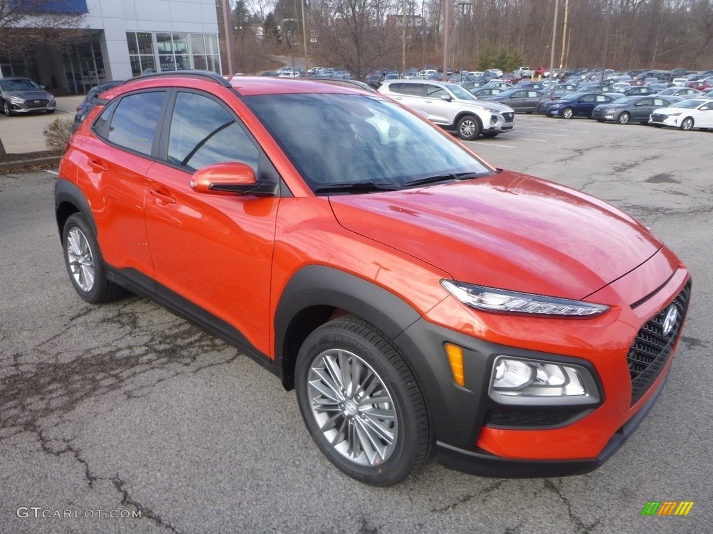 2019 Kona SEL AWD - Sunset Orange / Black photo #3