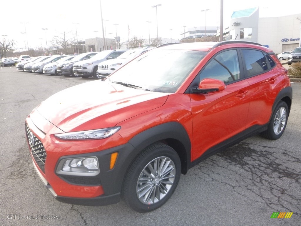 2019 Kona SEL AWD - Sunset Orange / Black photo #5