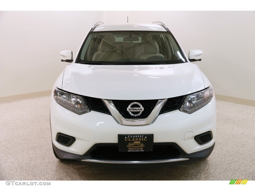 2014 Rogue SV AWD - Moonlight White / Almond photo #2