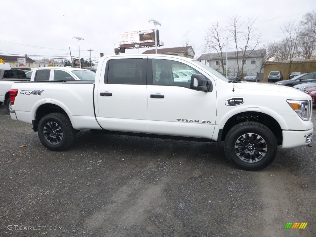 Pearl White 2019 Nissan TITAN XD PRO-4X Crew Cab 4x4 Exterior Photo #131152729