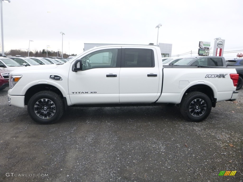 Pearl White 2019 Nissan TITAN XD PRO-4X Crew Cab 4x4 Exterior Photo #131152810