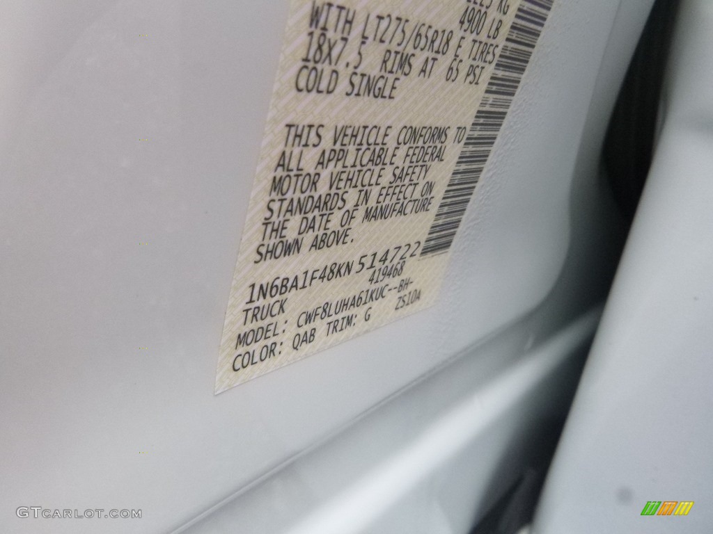 2019 Nissan TITAN XD PRO-4X Crew Cab 4x4 Color Code Photos