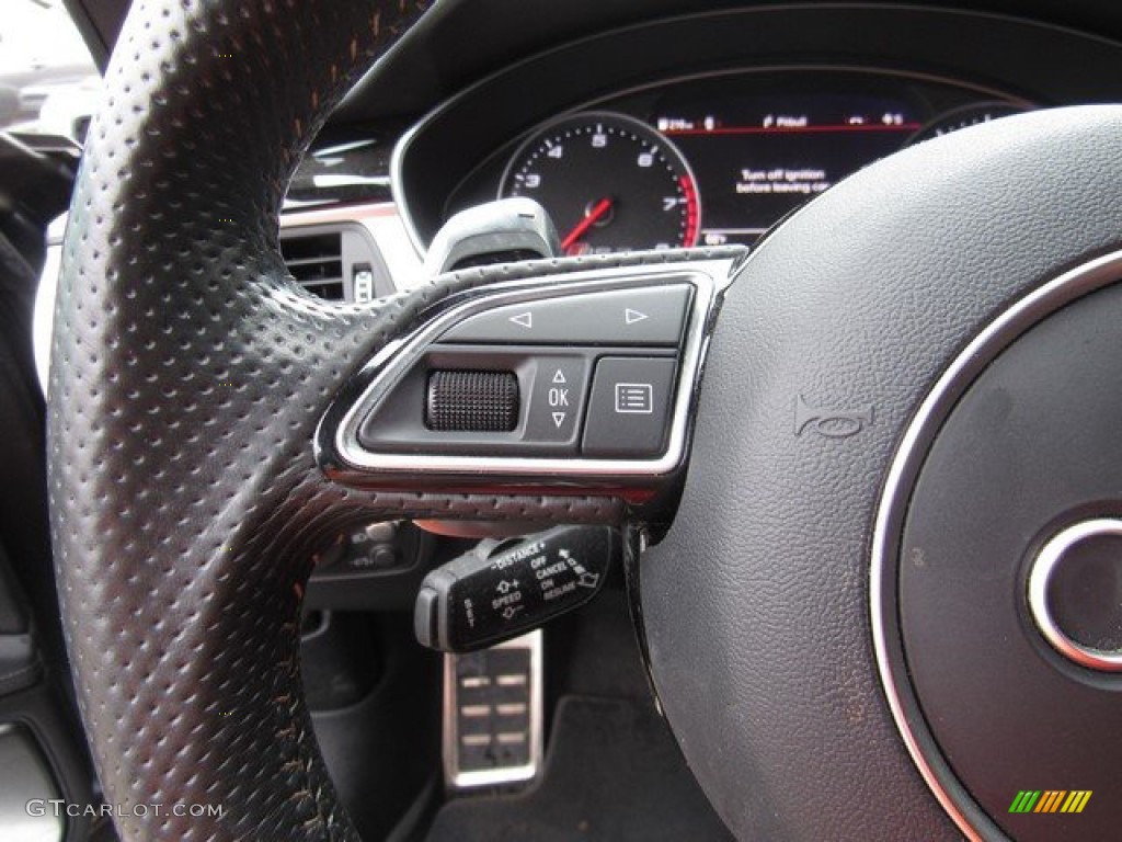 2016 Audi RS 7 4.0 TFSI quattro Black Perforated Valcona Steering Wheel Photo #131157256