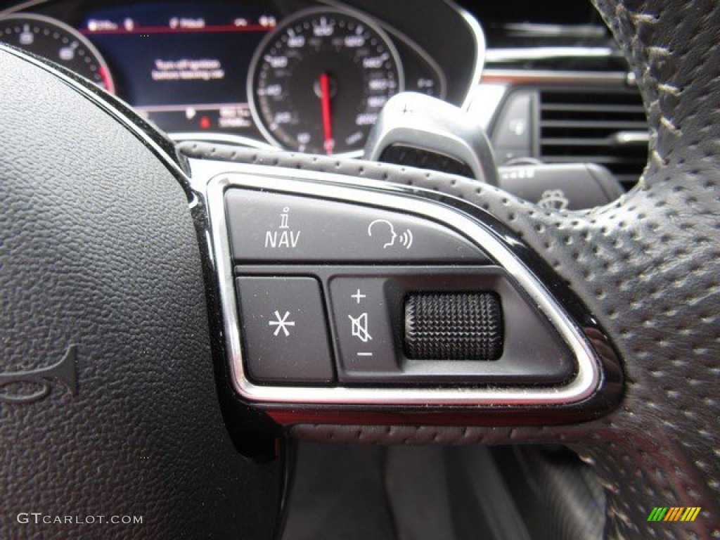 2016 Audi RS 7 4.0 TFSI quattro Black Perforated Valcona Steering Wheel Photo #131157265