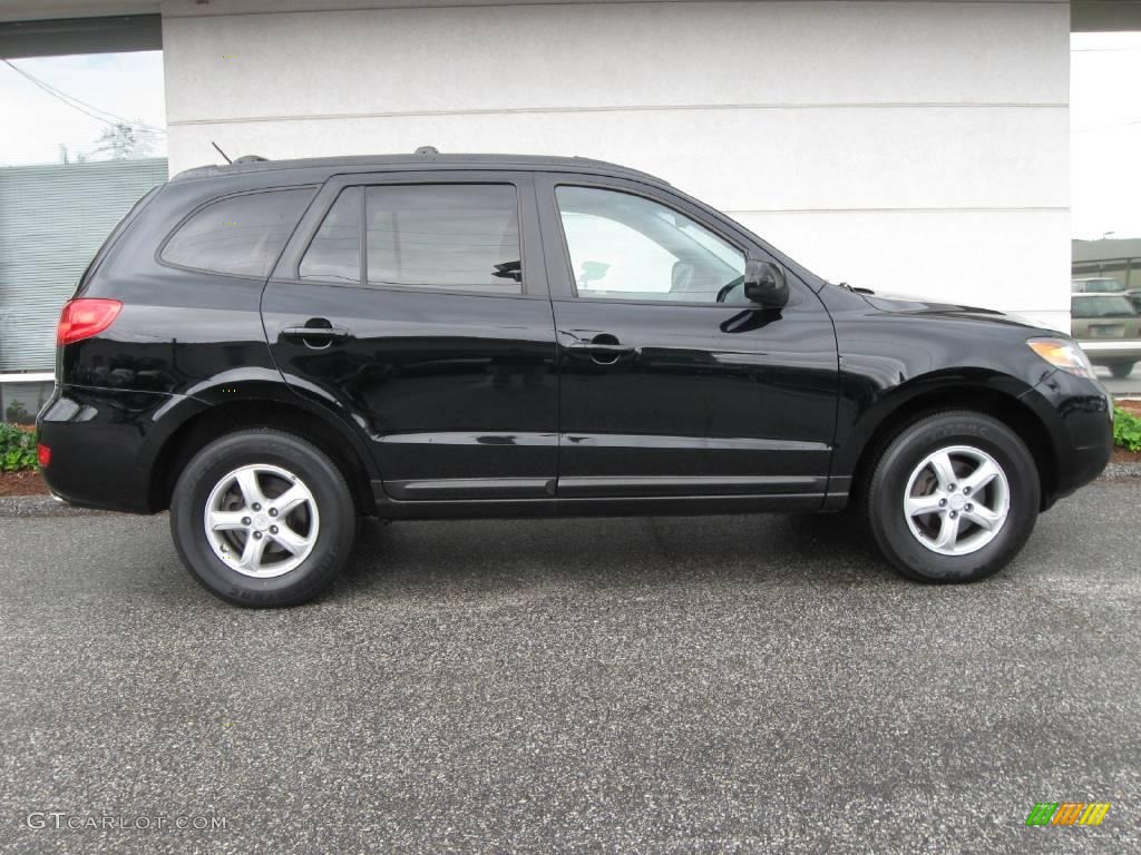 2007 Santa Fe GLS 4WD - Ebony Black / Gray photo #2