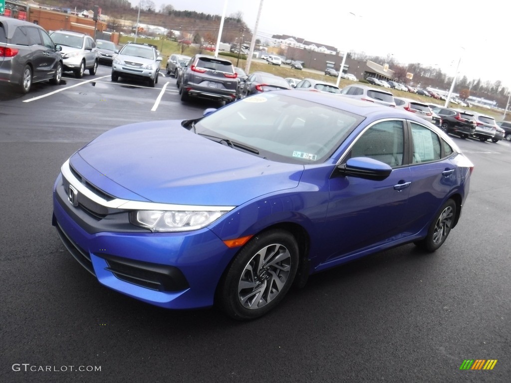 2016 Civic EX Sedan - Aegean Blue Metallic / Black photo #5