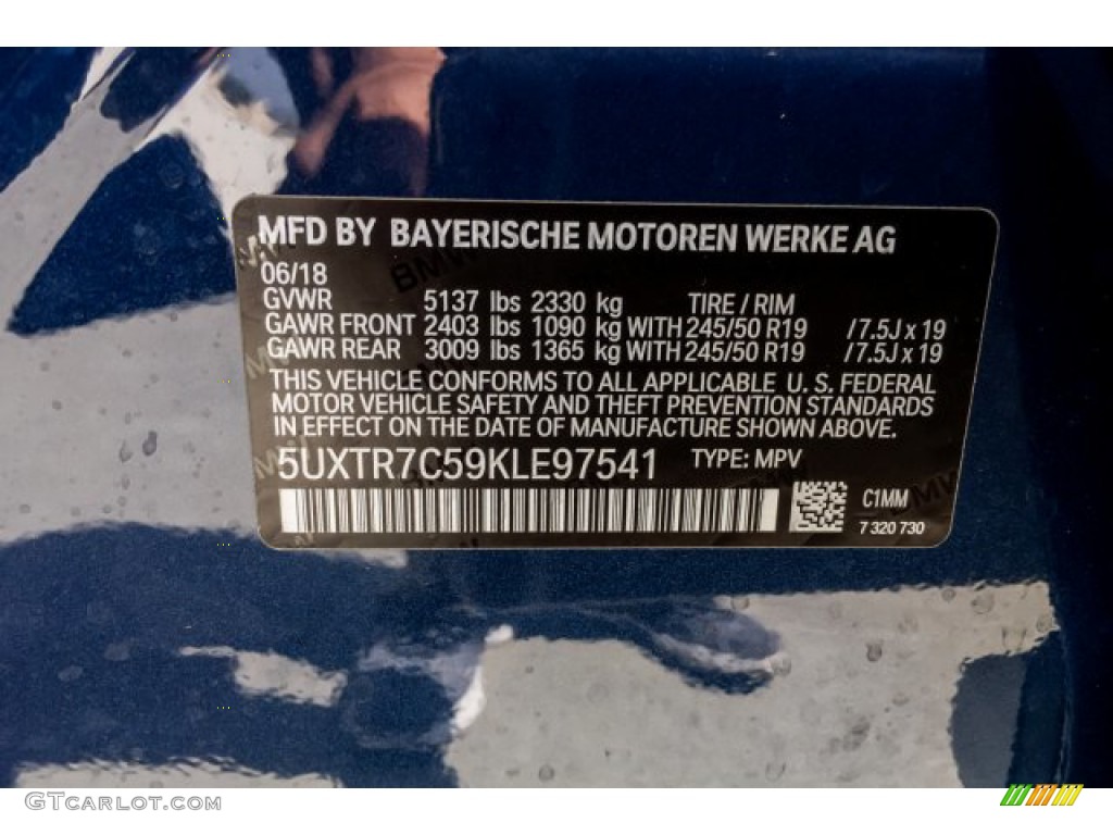 2019 X3 sDrive30i - Phytonic Blue Metallic / Black photo #11