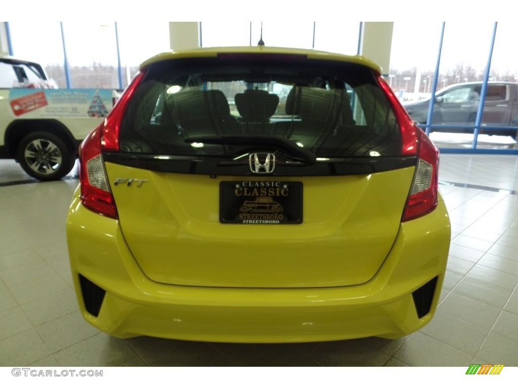 2015 Fit LX - Mystic Yellow Pearl / Black photo #14