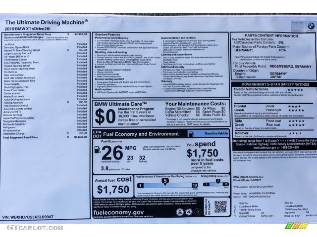 2019 X1 sDrive28i - Jet Black / Oyster/Black photo #10