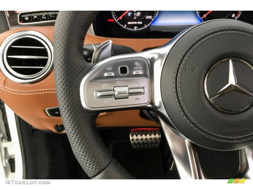 2019 Mercedes-Benz S AMG 63 4Matic Cabriolet designo Saddle Brown/Black Steering Wheel Photo #131173622