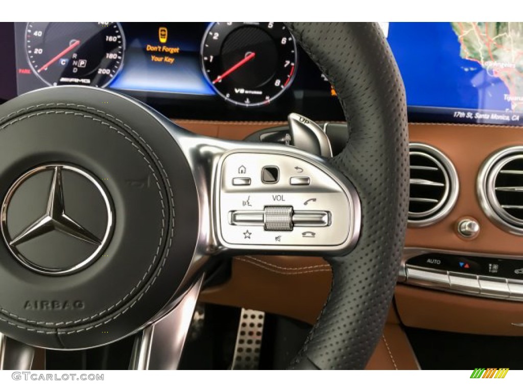 2019 Mercedes-Benz S AMG 63 4Matic Cabriolet designo Saddle Brown/Black Steering Wheel Photo #131173654
