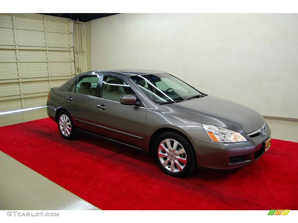 2007 Accord EX-L V6 Sedan - Carbon Bronze Pearl / Ivory photo #1