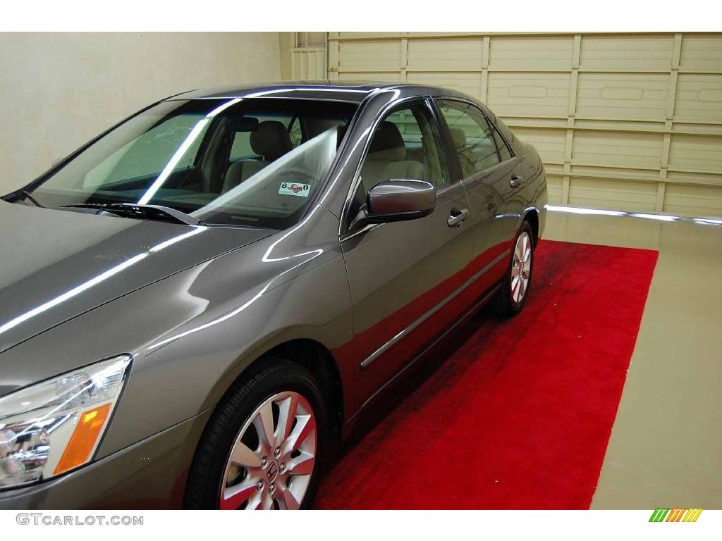 2007 Accord EX-L V6 Sedan - Carbon Bronze Pearl / Ivory photo #12