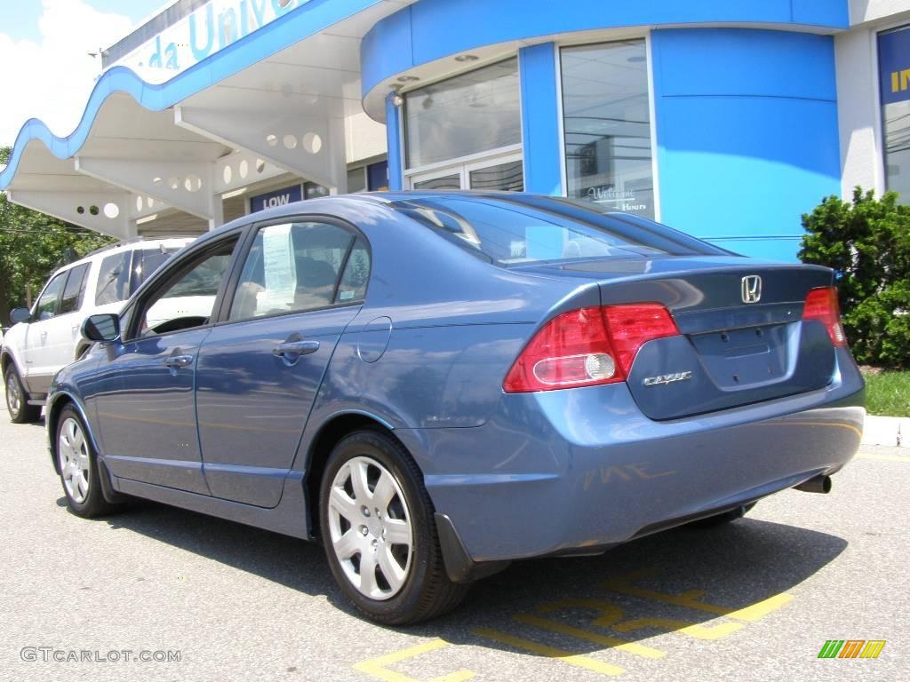 2007 Civic LX Sedan - Atomic Blue Metallic / Gray photo #4