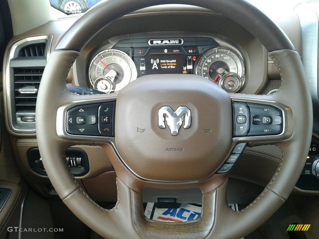 2019 1500 Long Horn Crew Cab 4x4 - Diamond Black Crystal Pearl / Mountain Brown/Light Frost Beige photo #14