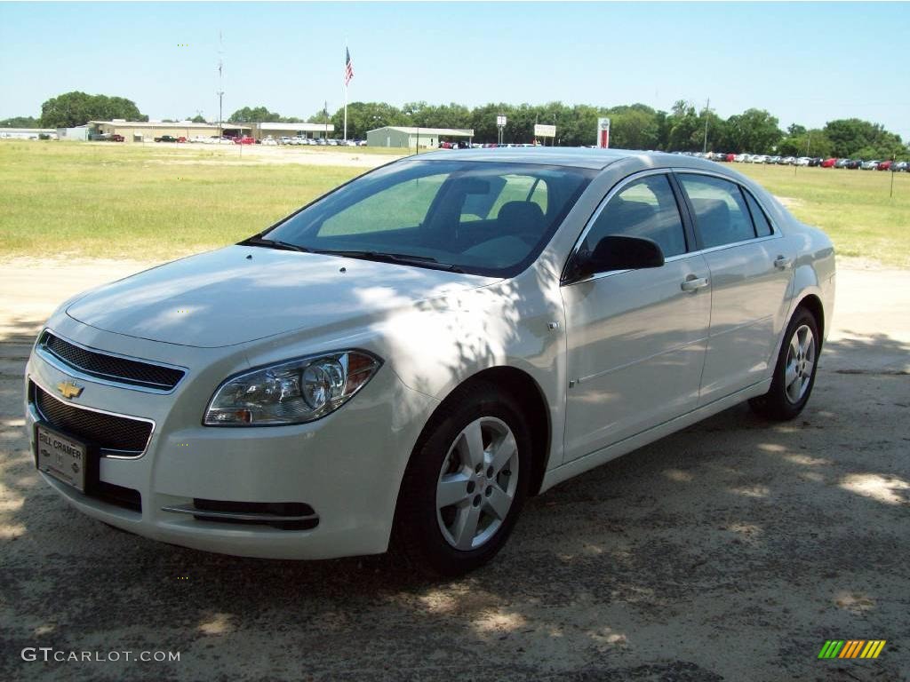 2008 Malibu LS Sedan - White / Titanium Gray photo #7