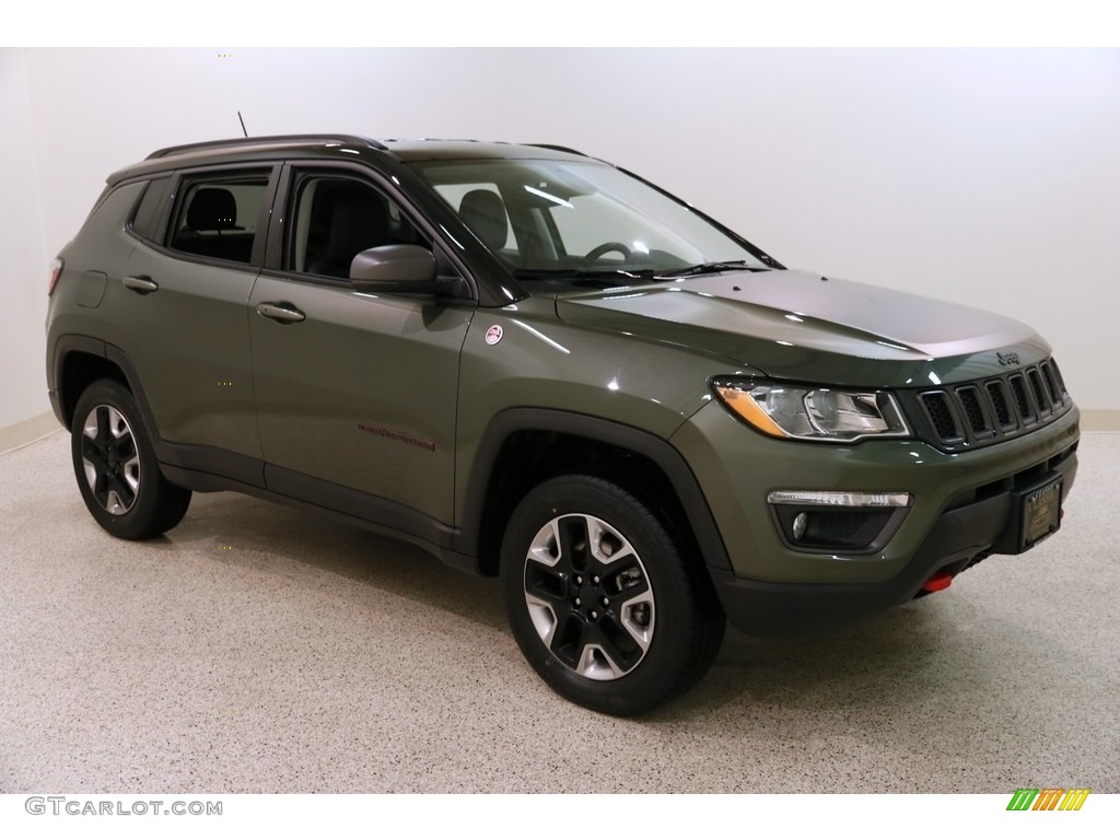 2018 Compass Trailhawk 4x4 - Olive Green Pearl / Black/Ruby Red photo #1