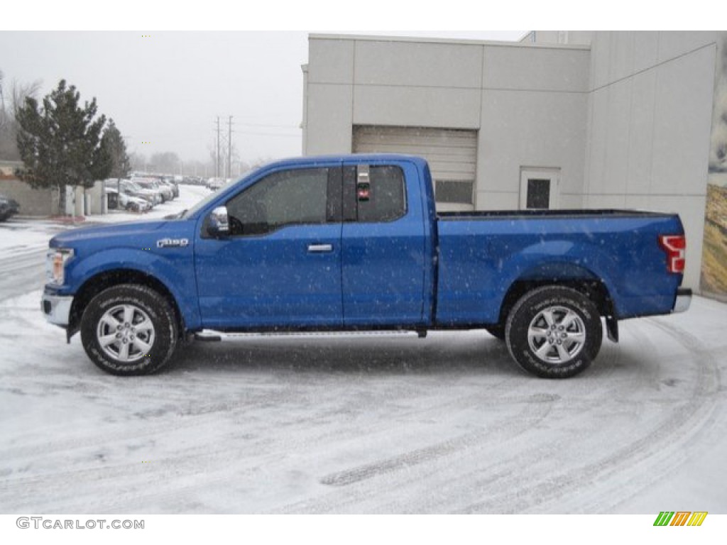 2018 F150 XLT SuperCab 4x4 - Lightning Blue / Earth Gray photo #3