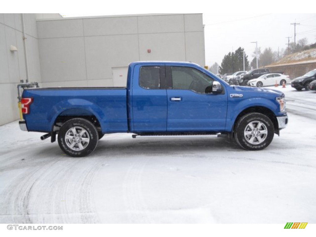 2018 F150 XLT SuperCab 4x4 - Lightning Blue / Earth Gray photo #7