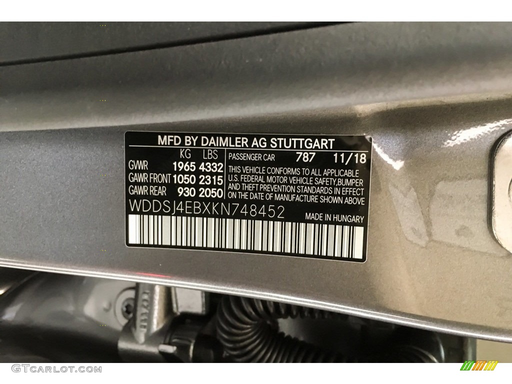 2019 CLA 250 Coupe - Mountain Grey Metallic / Black photo #11