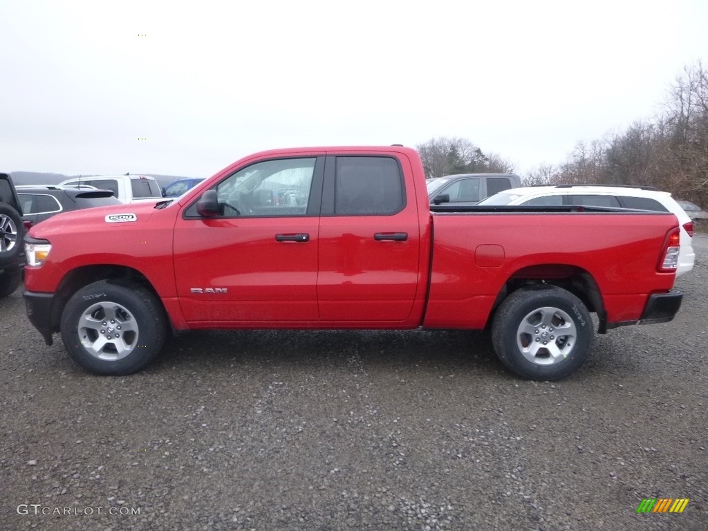 2019 1500 Tradesman Quad Cab 4x4 - Flame Red / Black/Diesel Gray photo #3