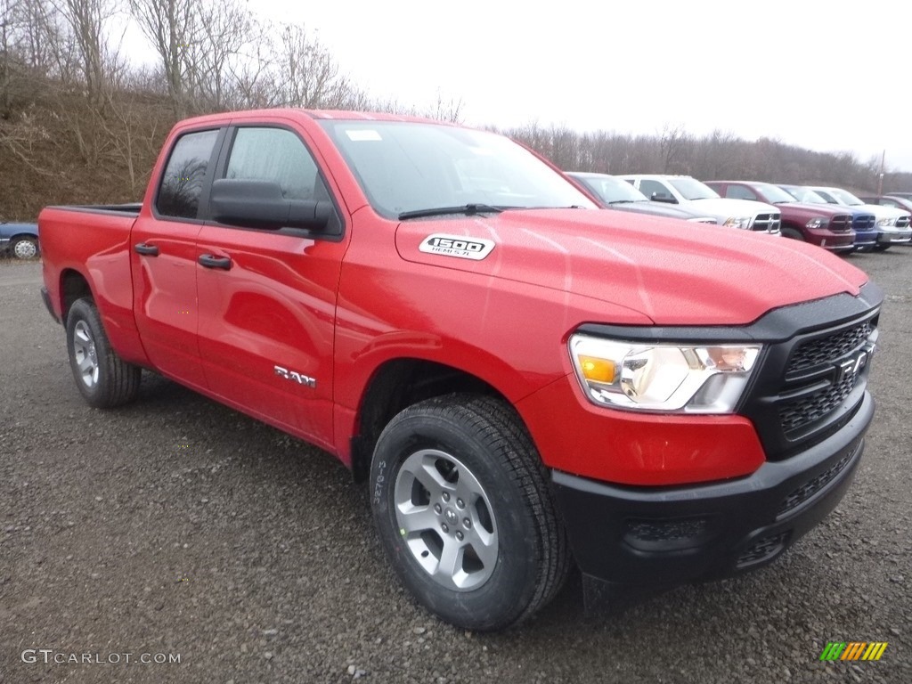 2019 1500 Tradesman Quad Cab 4x4 - Flame Red / Black/Diesel Gray photo #7