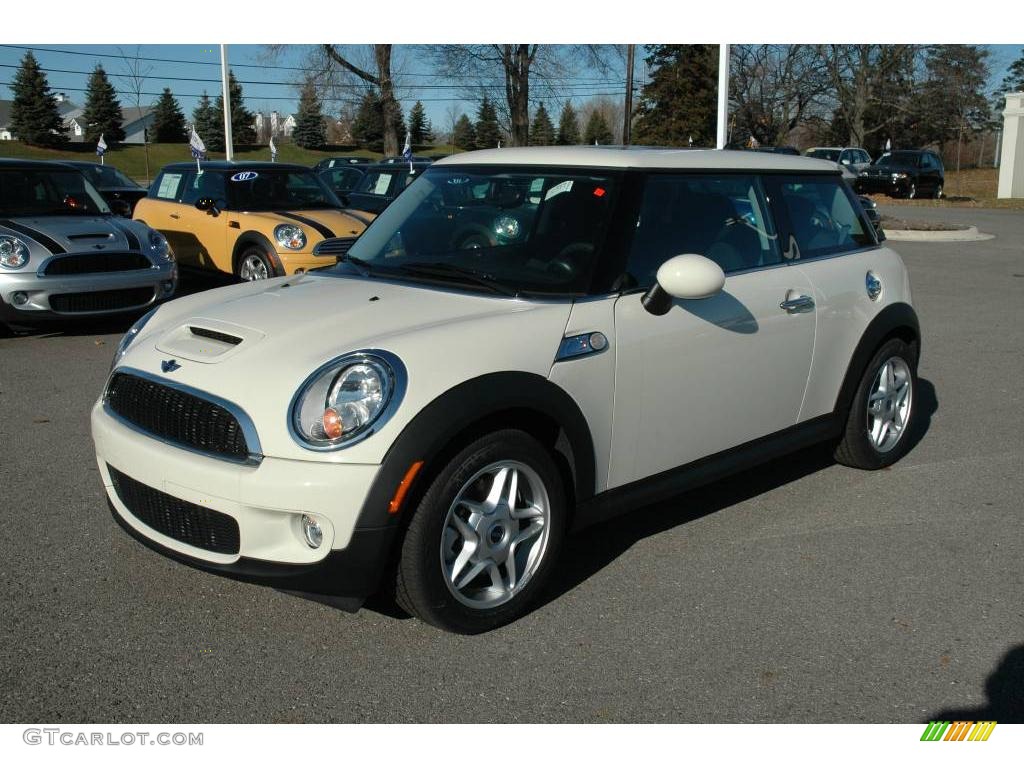 2008 Cooper S Hardtop - Pepper White / Checkered Carbon Black/Black photo #1