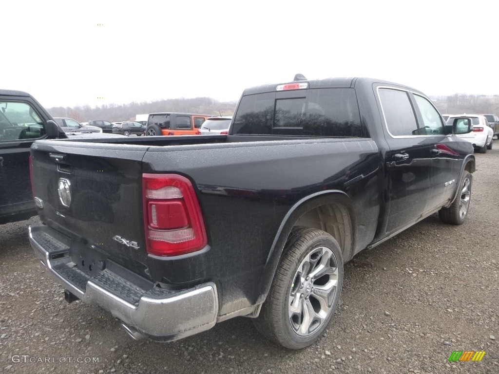 2019 1500 Long Horn Crew Cab 4x4 - Diamond Black Crystal Pearl / Black/New Saddle photo #5
