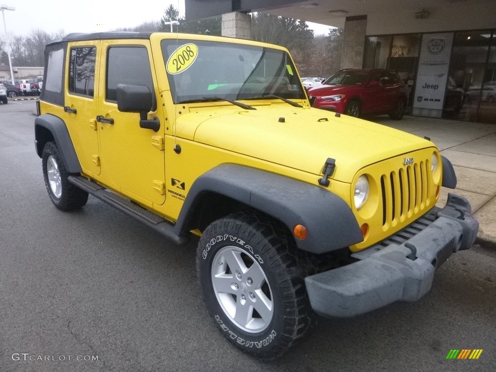 2008 Wrangler Unlimited X 4x4 - Detonator Yellow / Dark Slate Gray/Med Slate Gray photo #3