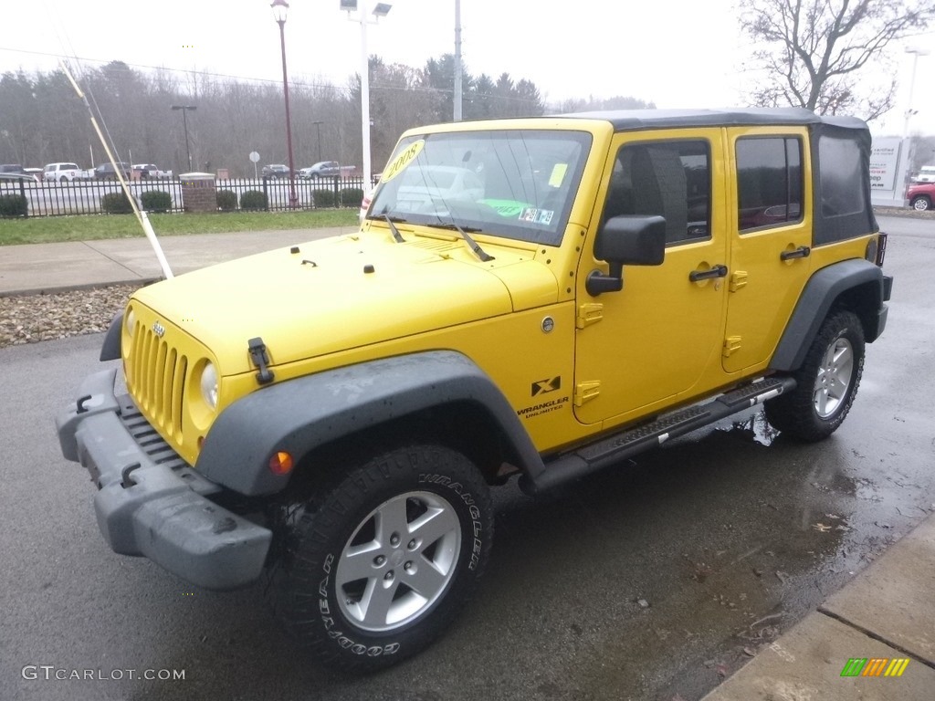 2008 Wrangler Unlimited X 4x4 - Detonator Yellow / Dark Slate Gray/Med Slate Gray photo #5