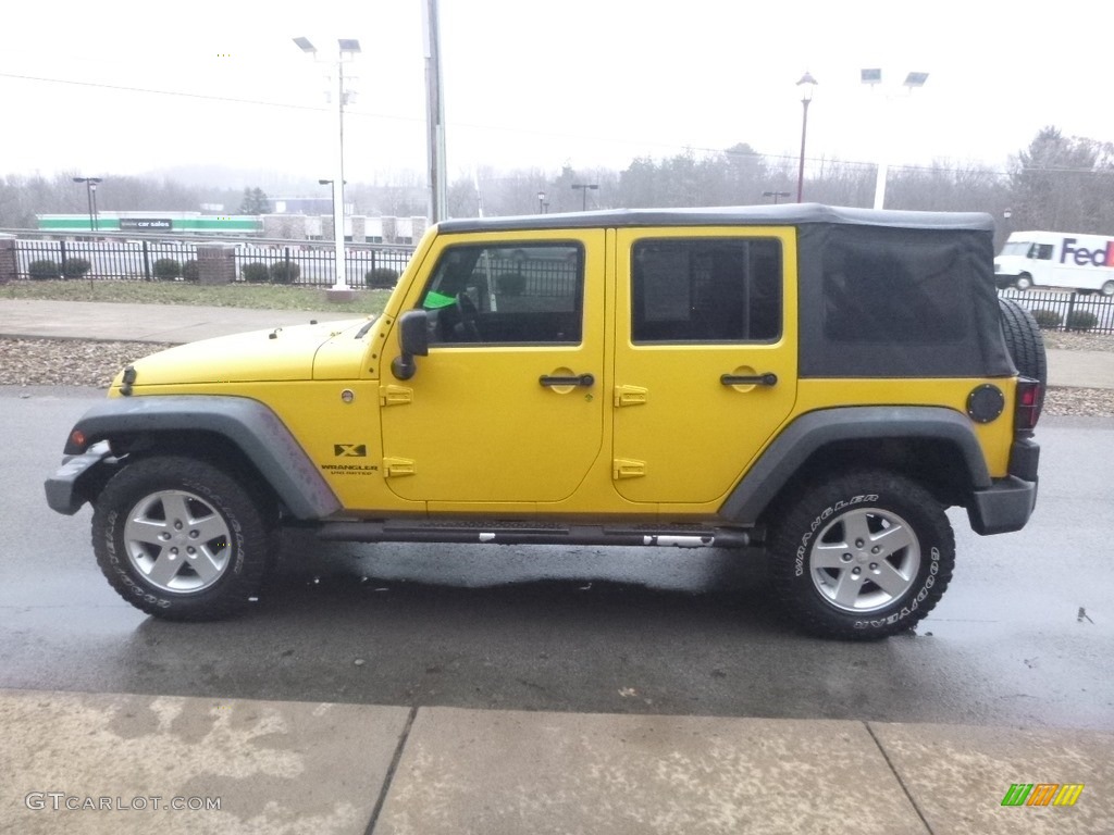 2008 Wrangler Unlimited X 4x4 - Detonator Yellow / Dark Slate Gray/Med Slate Gray photo #6