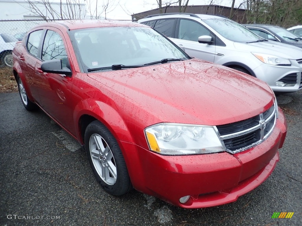2008 Avenger SXT - Inferno Red Crystal Pearl / Dark Slate Gray/Light Slate Gray photo #4