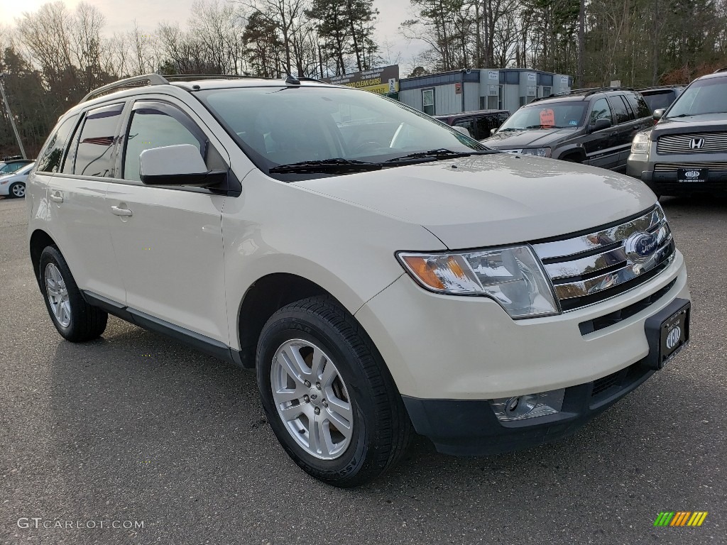 2008 Edge SEL AWD - White Sand Tri-Coat Metallic / Camel photo #3