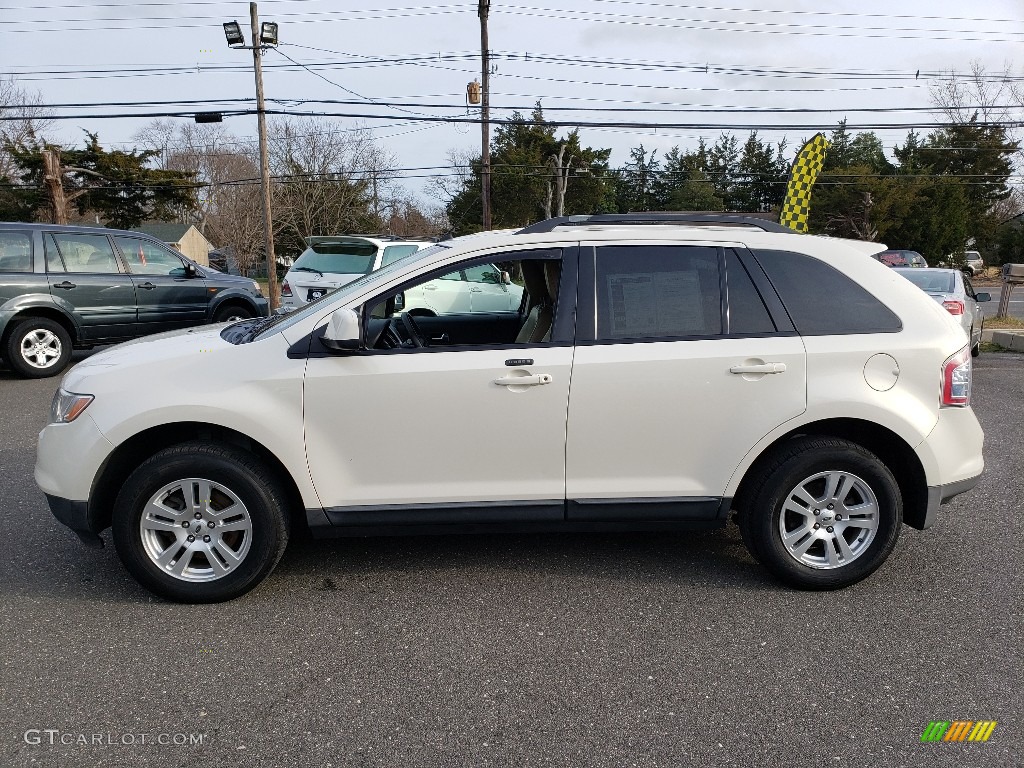 2008 Edge SEL AWD - White Sand Tri-Coat Metallic / Camel photo #4