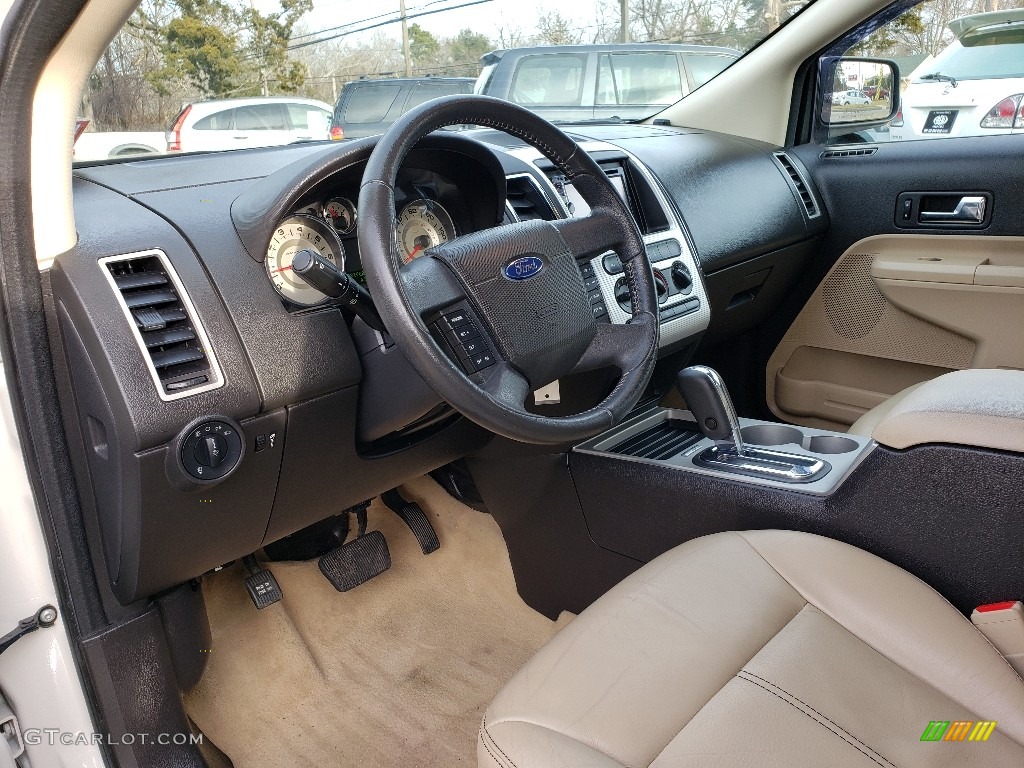 2008 Edge SEL AWD - White Sand Tri-Coat Metallic / Camel photo #19