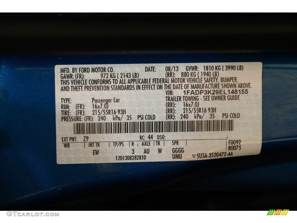 2014 Focus SE Hatchback - Blue Candy / Charcoal Black photo #18