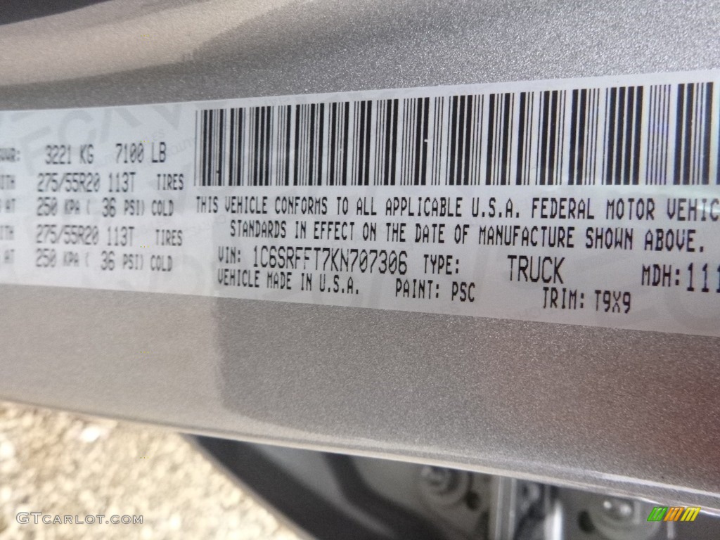 2019 1500 Big Horn Crew Cab 4x4 - Billett Silver Metallic / Black/Light Mountain Brown photo #15