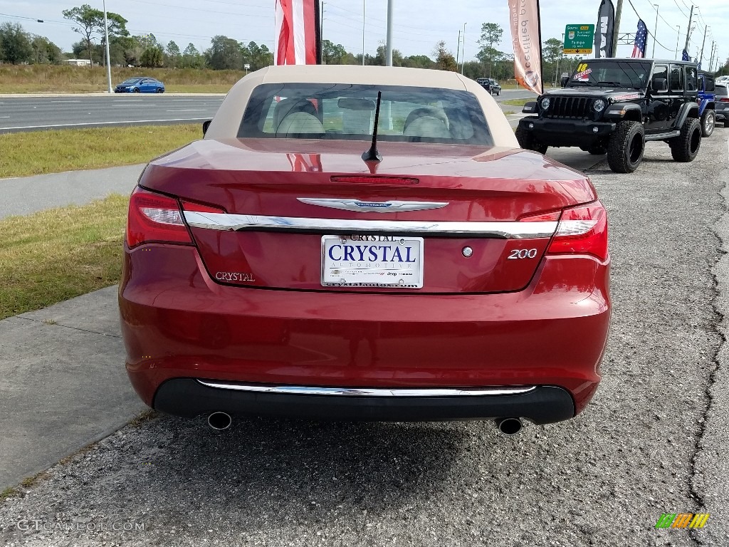 2012 200 Touring Convertible - Deep Cherry Red Crystal Pearl Coat / Black/Light Frost photo #4