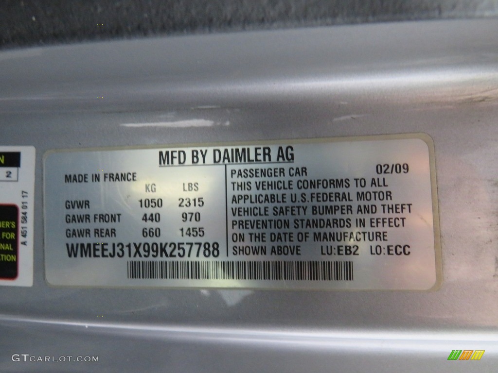 2009 fortwo passion coupe - Blue Metallic / Design Black photo #33
