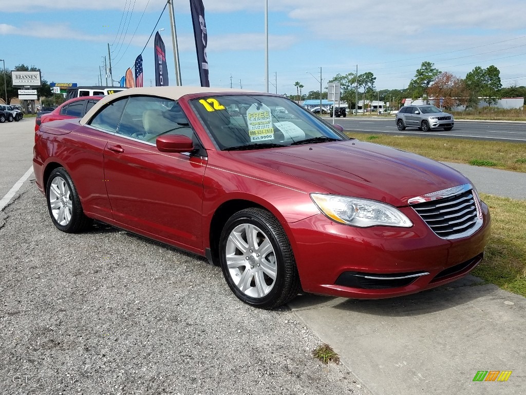 2012 200 Touring Convertible - Deep Cherry Red Crystal Pearl Coat / Black/Light Frost photo #7