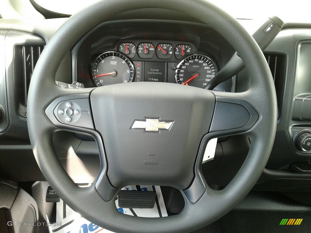 2019 Chevrolet Silverado 3500HD Work Truck Crew Cab Dark Ash/Jet Black Steering Wheel Photo #131219735