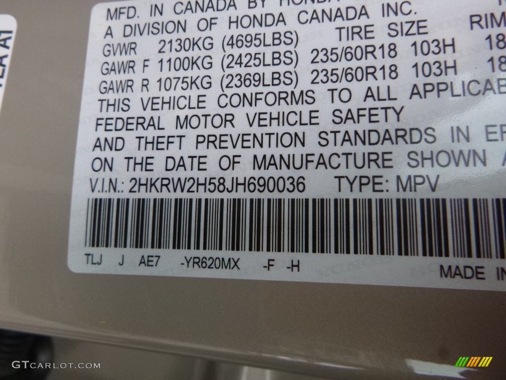 2018 CR-V EX AWD - Sandstorm Metallic / Ivory photo #12
