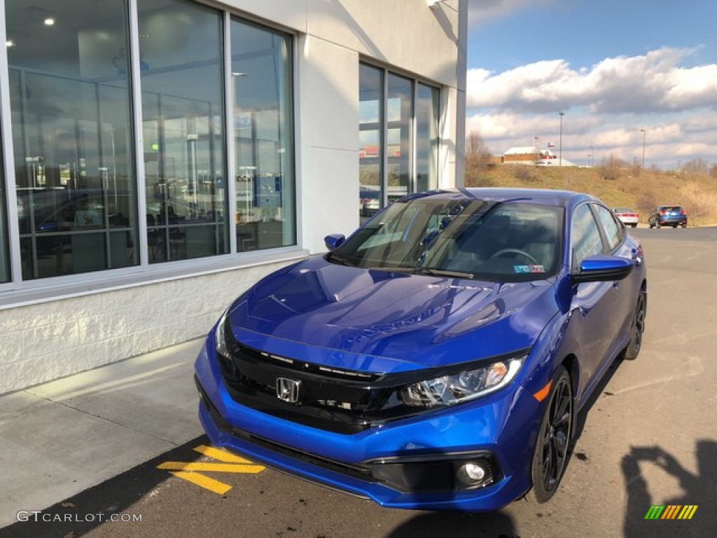 2019 Civic Sport Sedan - Agean Blue Metallic / Black photo #3