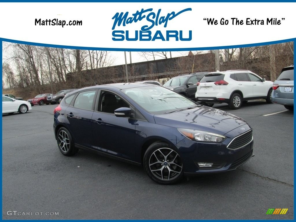 2017 Focus SEL Hatch - Kona Blue / Charcoal Black photo #2