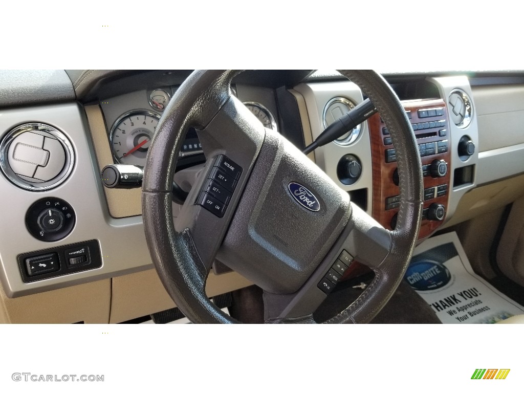 2010 F150 Lariat SuperCrew 4x4 - Dark Blue Pearl Metallic / Tan photo #12