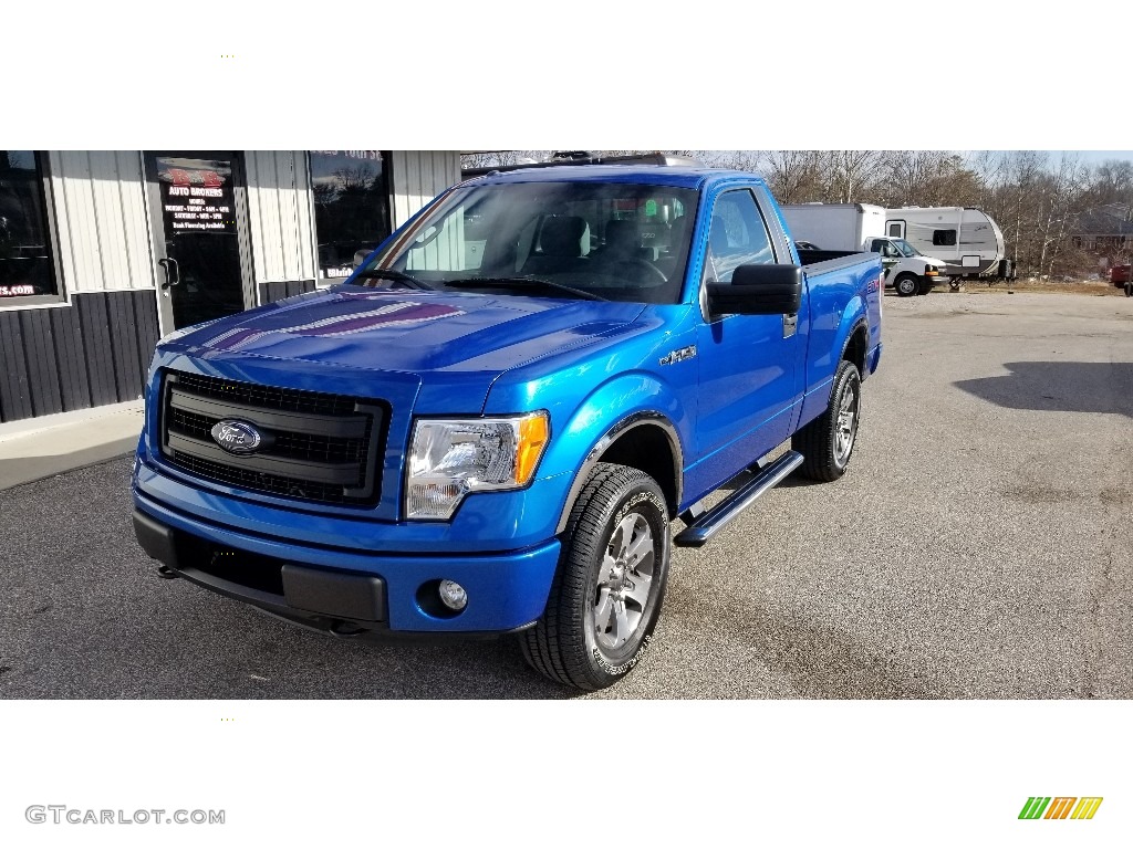 2013 F150 STX Regular Cab 4x4 - Blue Flame Metallic / Steel Gray photo #10